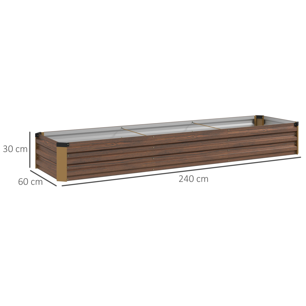 Outsunny Galvanised Raised Bed for Garden, Outdoor Elevated Planter Box