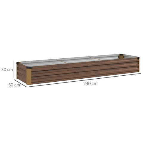 Outsunny Galvanised Raised Bed for Garden, Outdoor Elevated Planter Box