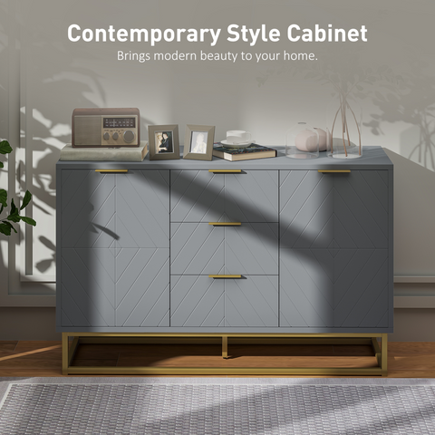 HOMCOM Sideboard Storage Cabinet with Adjustable Shelves