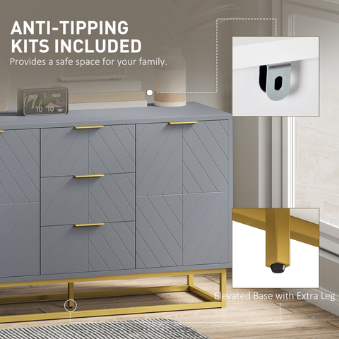HOMCOM Sideboard Storage Cabinet with Adjustable Shelves