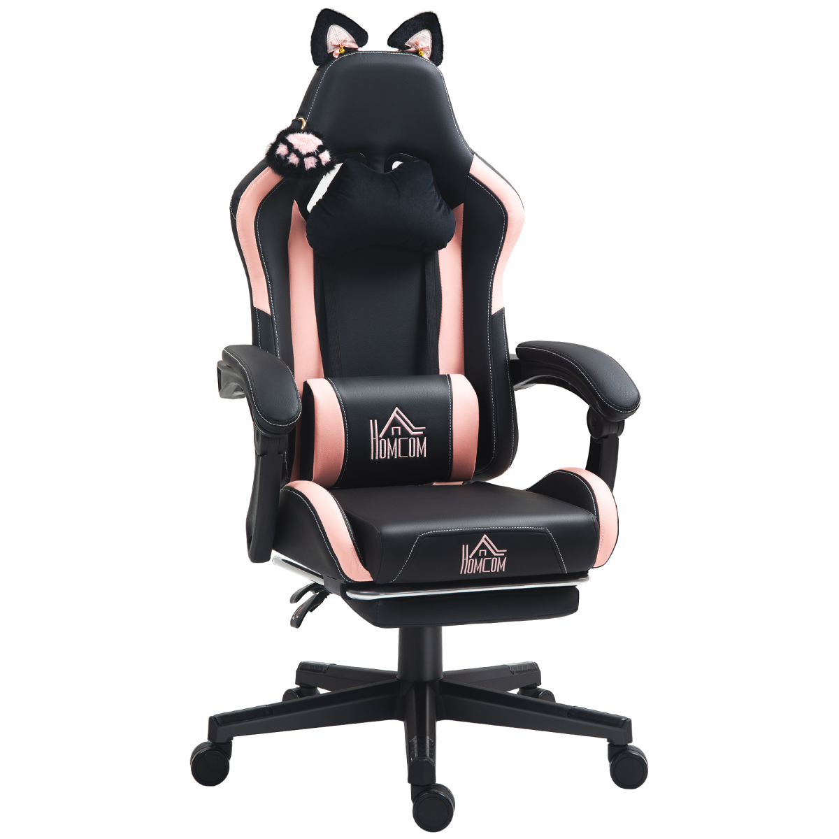 HOMCOM Gaming Chair with Footrest, Reclining Computer Chair