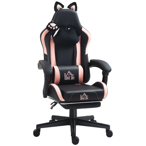 HOMCOM Gaming Chair with Footrest, Reclining Computer Chair