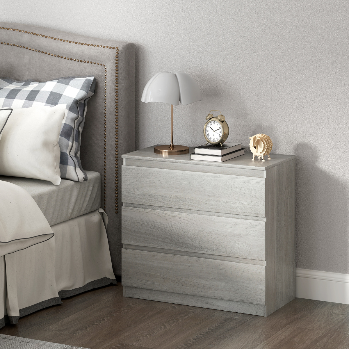 HOMCOM Chest of Drawers, 3 Drawer Storage Cabinet Unit for Bedroom