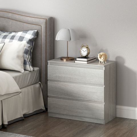 HOMCOM Chest of Drawers, 3 Drawer Storage Cabinet Unit for Bedroom
