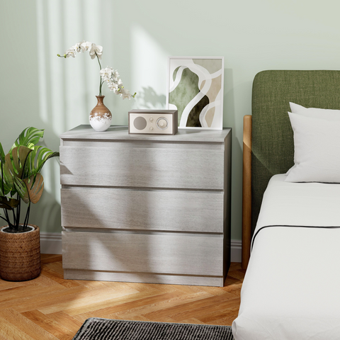 HOMCOM Chest of Drawers, 3 Drawer Storage Cabinet Unit for Bedroom