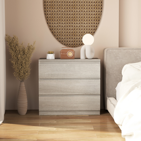 HOMCOM Chest of Drawers, 3 Drawer Storage Cabinet Unit for Bedroom