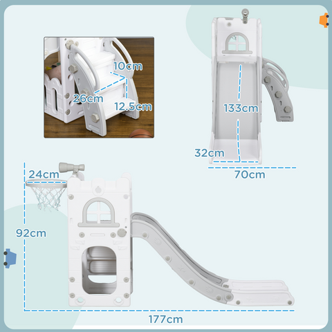 AIYAPLAY 4 in 1 Kids Slide for Indoor Use, for Toddlers 1-3 Years