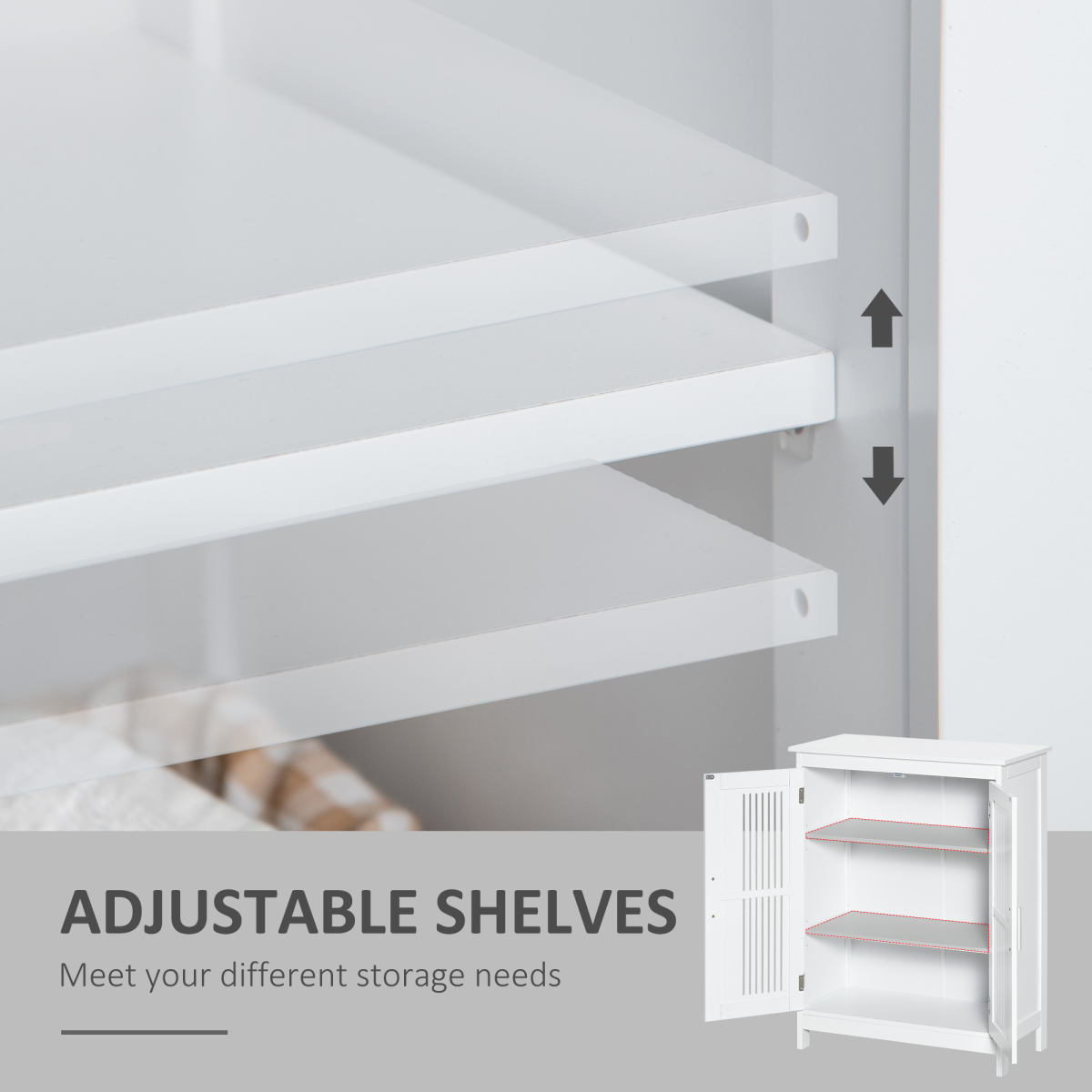 kleankin Modern Bathroom Cabinet, Freestanding Floor Cabinet with Storage