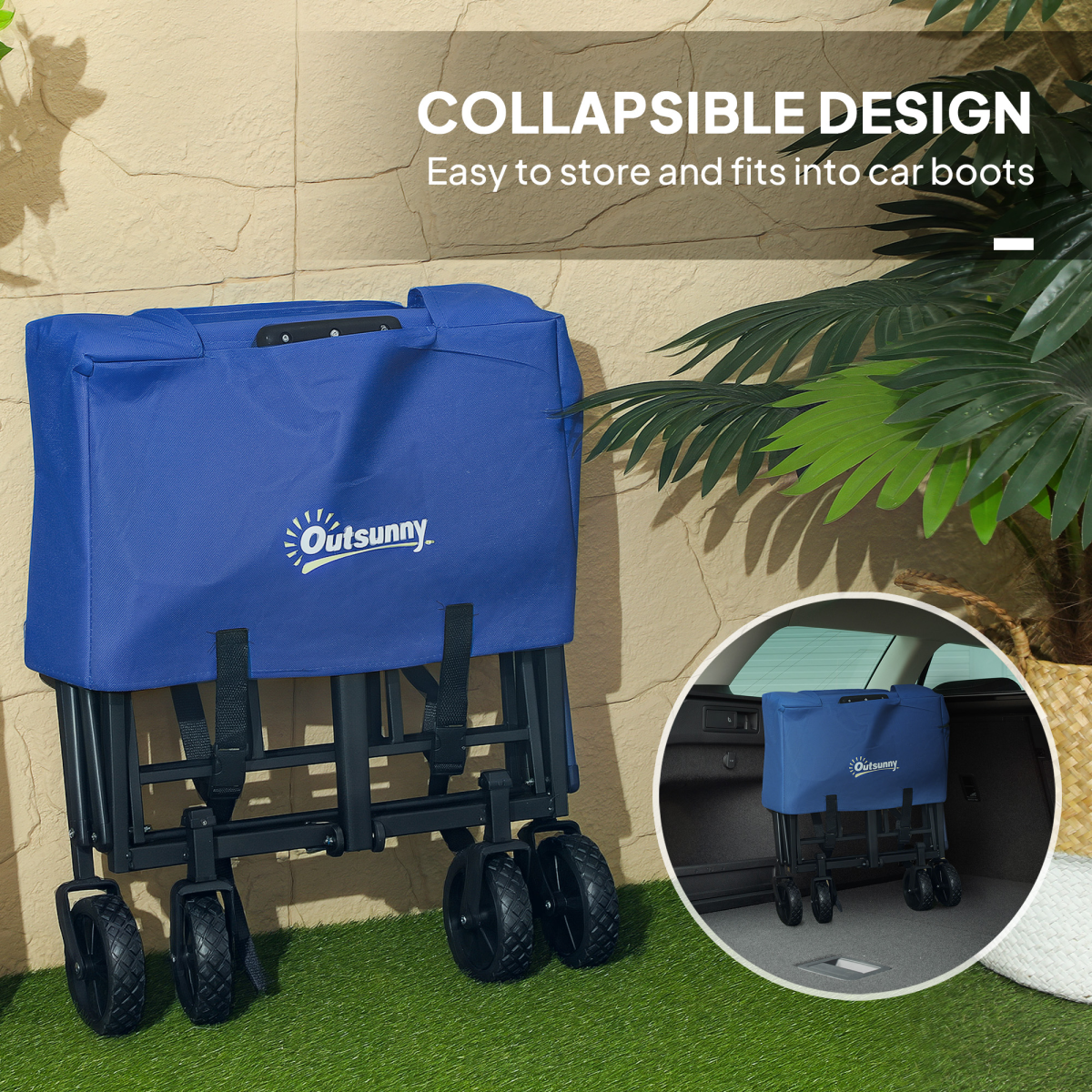 Outsunny 62L Festival Trolley, 120kg Heavy Duty Folding Trolley Cart