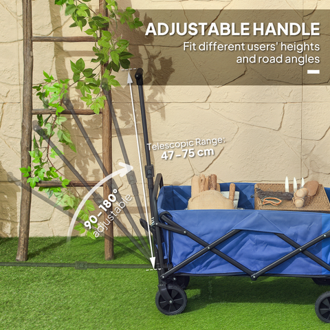 Outsunny 62L Festival Trolley, 120kg Heavy Duty Folding Trolley Cart