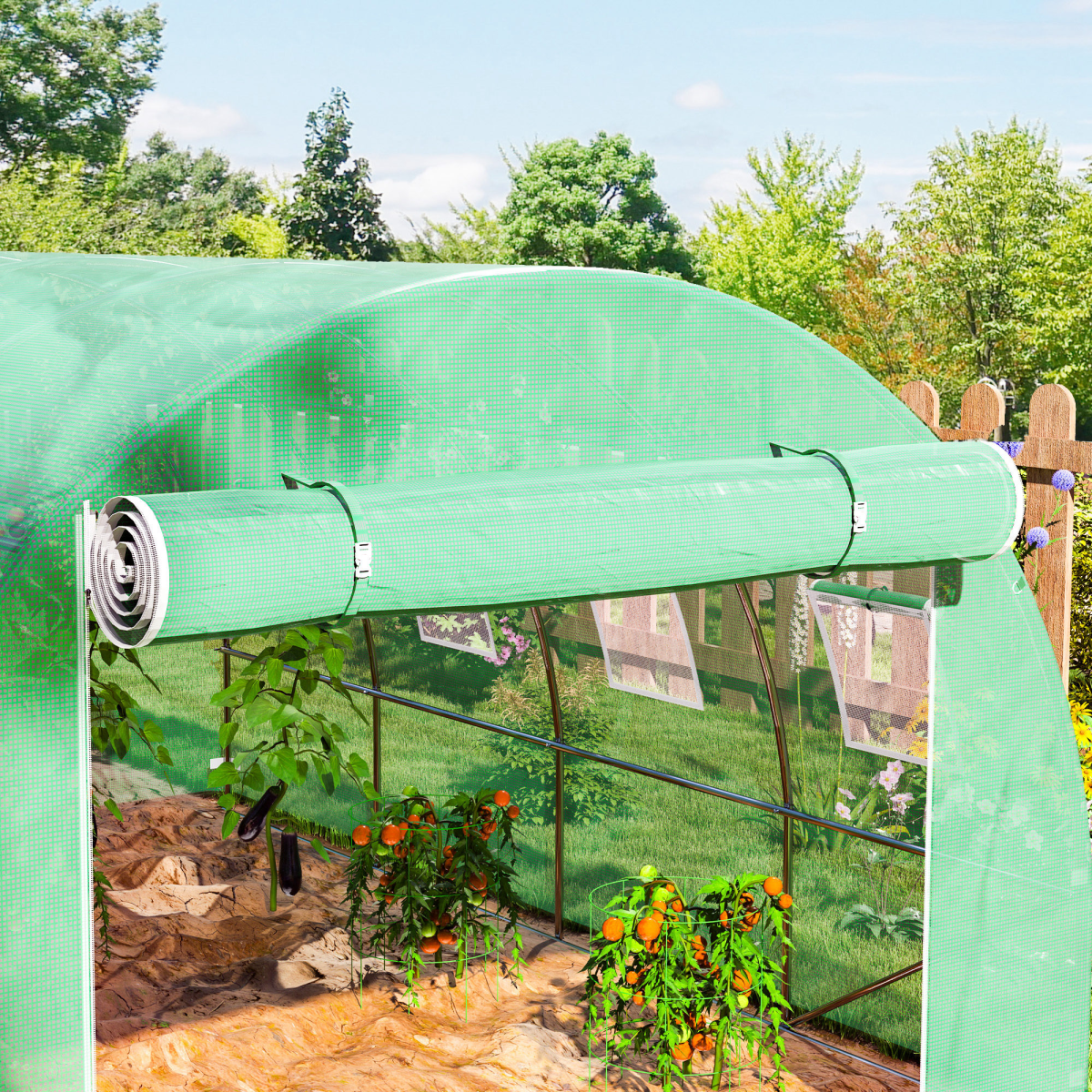 Outsunny 4 x 3 x 2m Greenhouse Replacement Cover ONLY for Tunnel Greenhouse