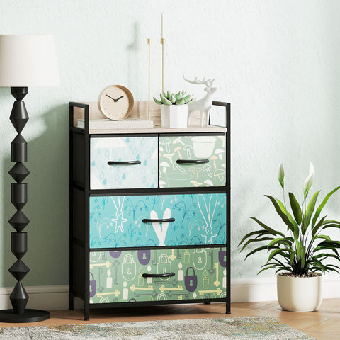 HOMCOM 4 or 5 or 6 or 7 or 8-Drawer Chest of Drawers, Fabric Dresser with Open Shelf