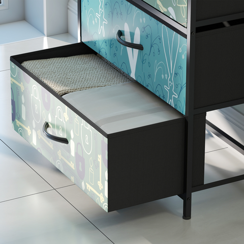 HOMCOM 4 or 5 or 6 or 7 or 8-Drawer Chest of Drawers, Fabric Dresser with Open Shelf