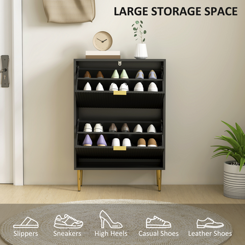 HOMCOM Slim Shoe Storage Cabinet with 2 or 3 or 4 Flip Drawers for Hallway