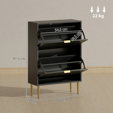 HOMCOM Slim Shoe Storage Cabinet with 2 or 3 or 4 Flip Drawers for Hallway