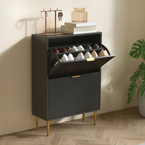 HOMCOM Slim Shoe Storage Cabinet with 2 or 3 or 4 Flip Drawers for Hallway
