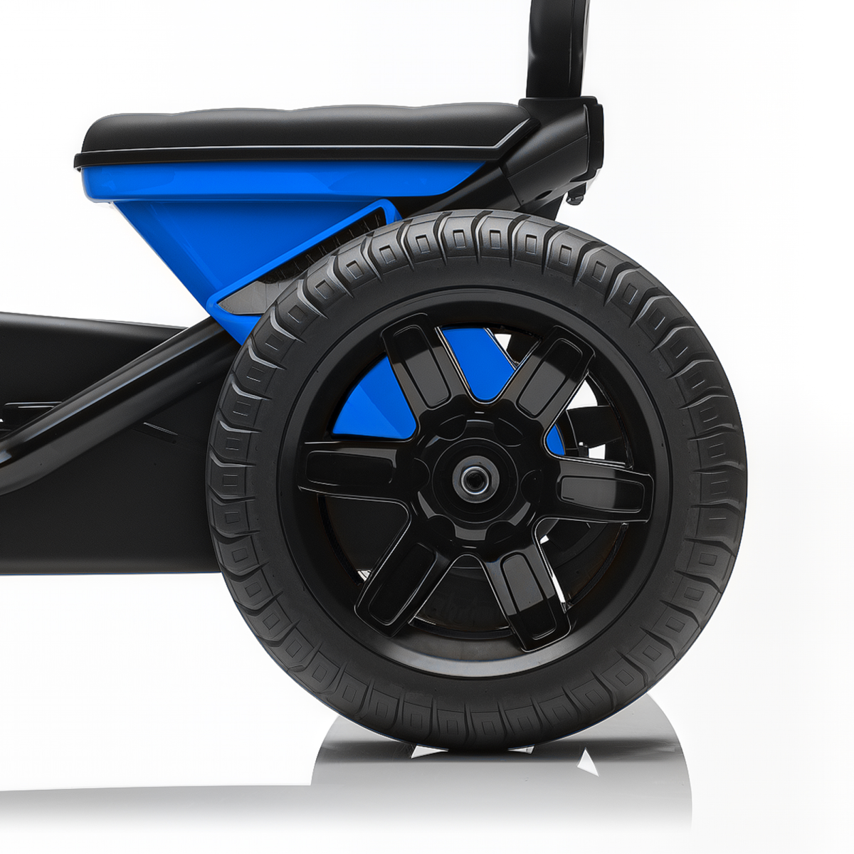 AIYAPLAY Pedal Go-Kart for Kids with Silent EVA Wheels, Metal Frame, Blue