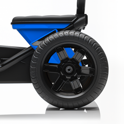 AIYAPLAY Pedal Go-Kart for Kids with Silent EVA Wheels, Metal Frame, Blue