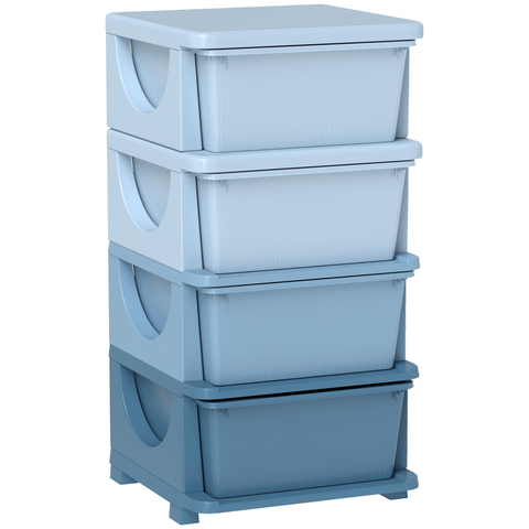HOMCOM Kids Storage Units with Drawers 3 or 4 Tier Chest Dresser Tower Blue