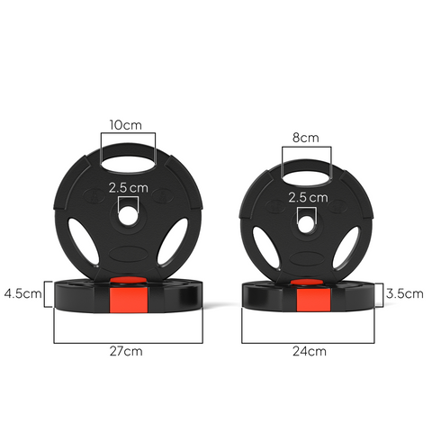 SPORTNOW Olympic Weight Plates Set for Home Gym, 2 x 5kg, 2 x 2.5kg