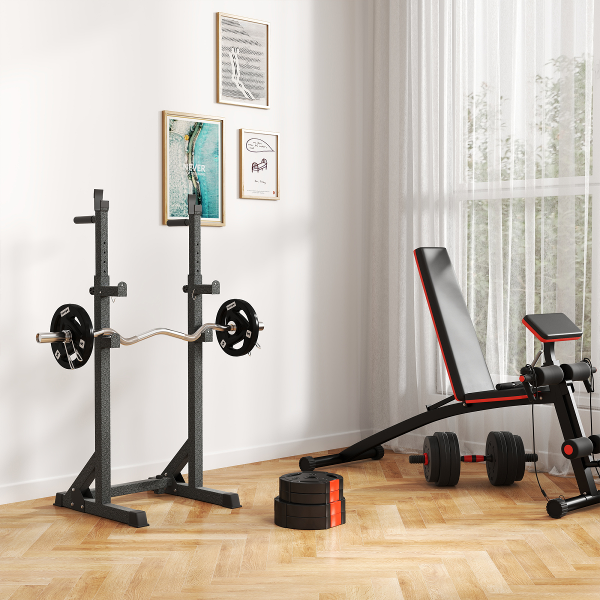 SPORTNOW Olympic Weight Plates Set for Home Gym, 2 x 5kg, 2 x 2.5kg