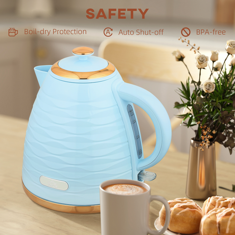 HOMCOM Electric Kettle, Fast Boil, 1.7L, 3kW, Swivel