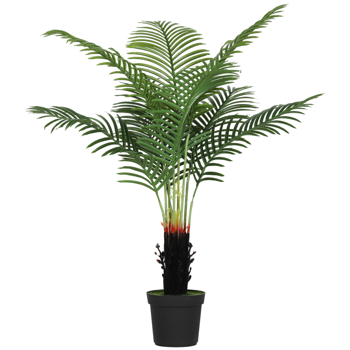 HOMCOM Artificial Areca Palm Tree with PE Leaves and Flocked Soil