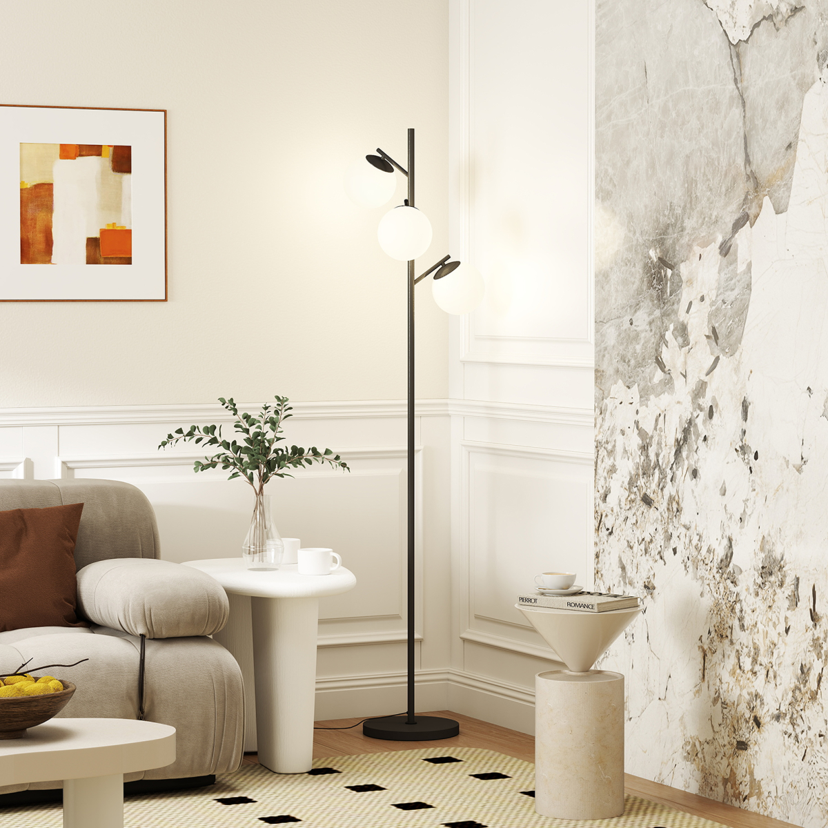 HOMCOM Modern Tree Floor Lamp, for Living Room Bedroom