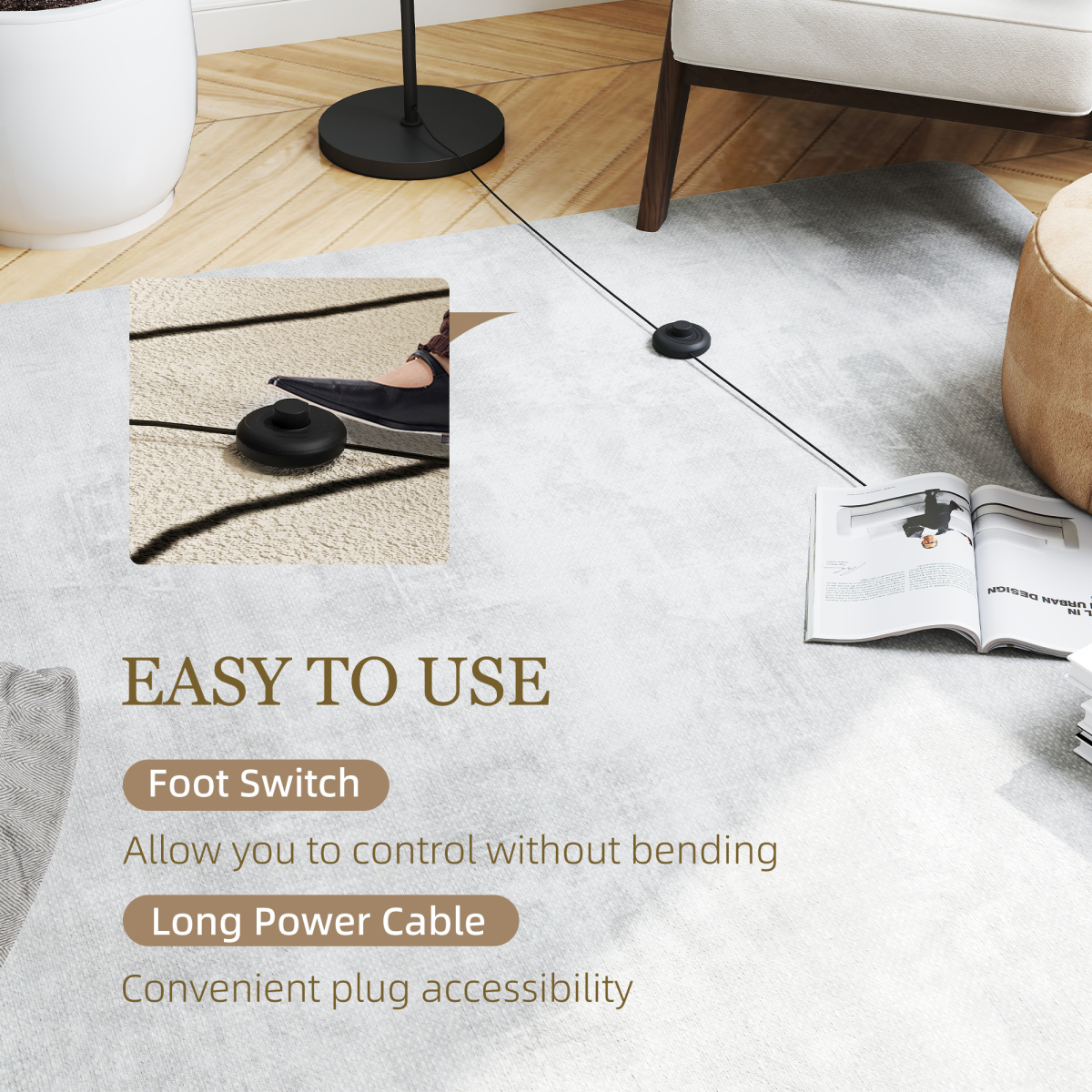 HOMCOM Modern Tree Floor Lamp, for Living Room Bedroom