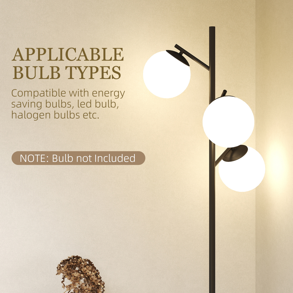 HOMCOM Modern Tree Floor Lamp, for Living Room Bedroom