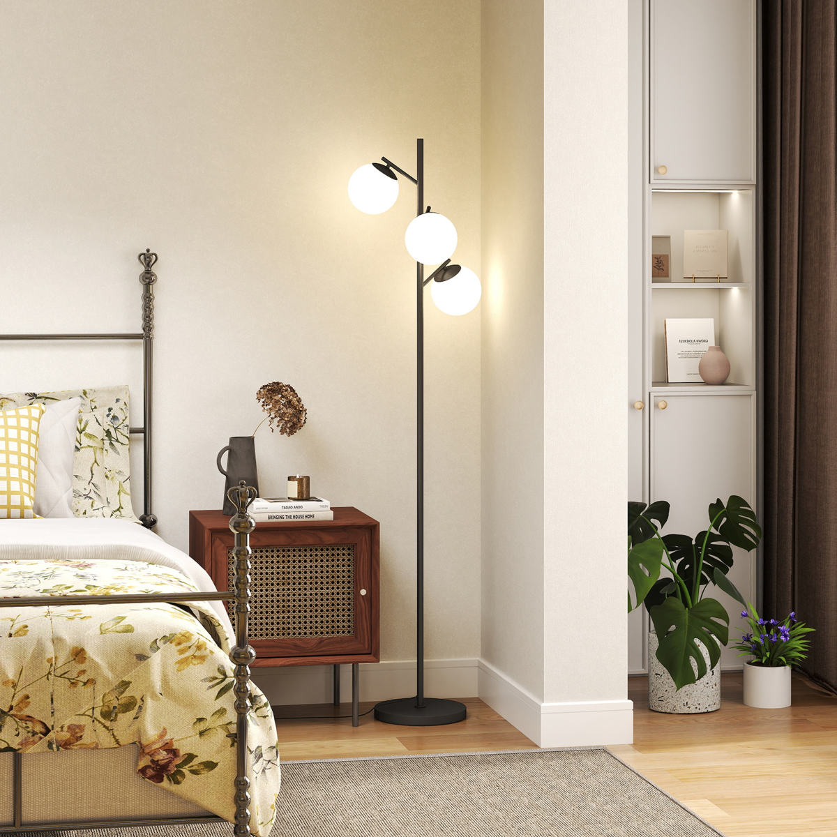 HOMCOM Modern Tree Floor Lamp, for Living Room Bedroom