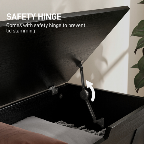 HOMCOM Storage Trunk for Living Room, with Safety Hinges