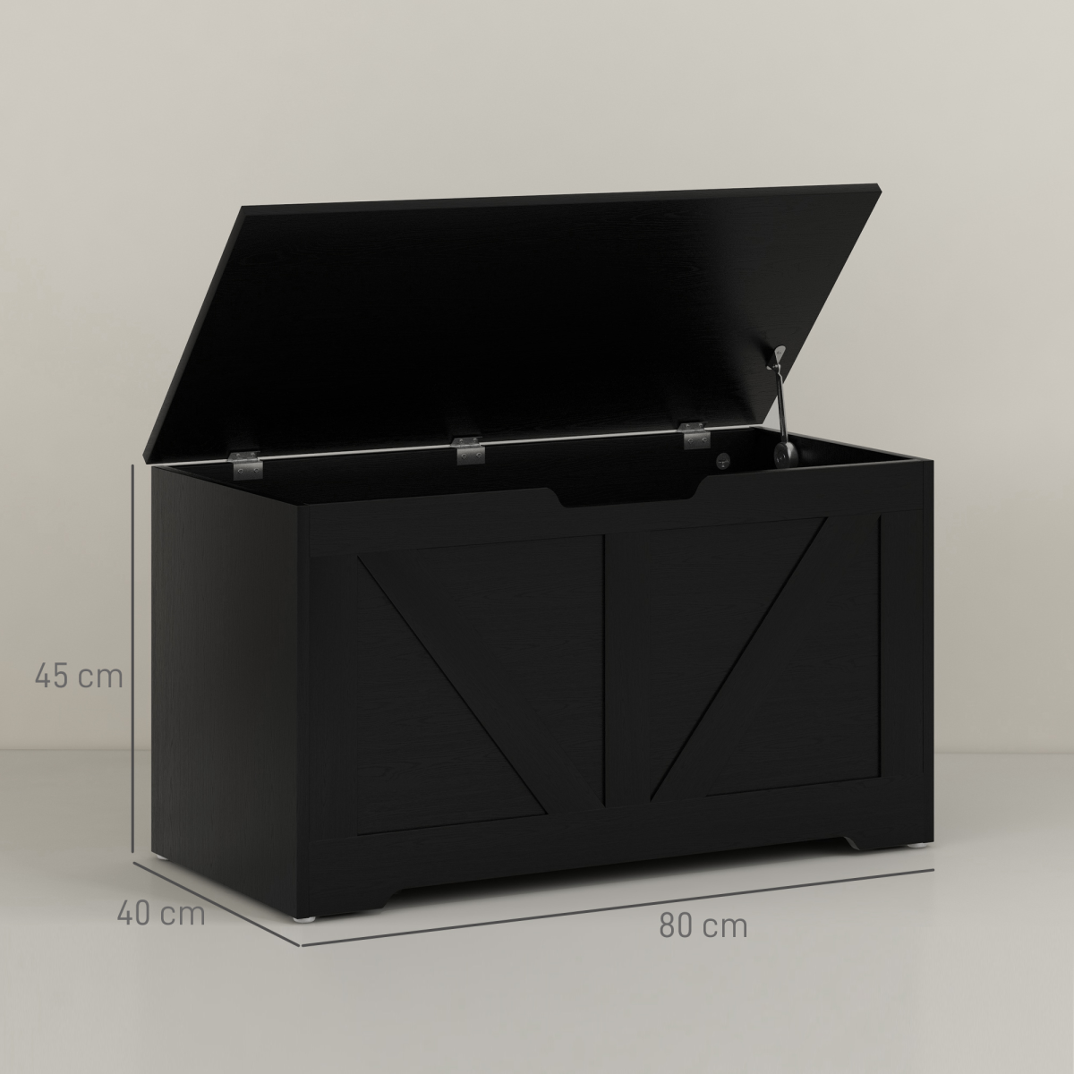 HOMCOM Storage Trunk for Living Room, with Safety Hinges