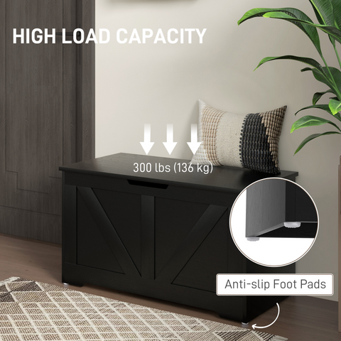 HOMCOM Storage Trunk for Living Room, with Safety Hinges