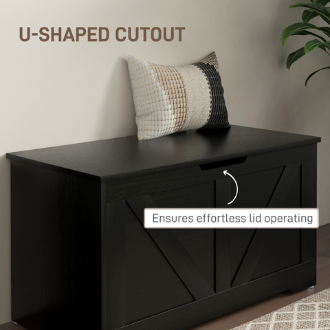 HOMCOM Storage Trunk for Living Room, with Safety Hinges