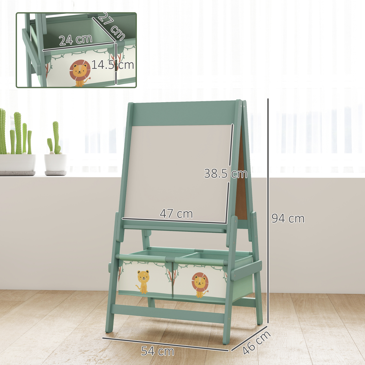 AIYAPLAY Kids Easel, Double-Sided Art Easel with Paper Roll