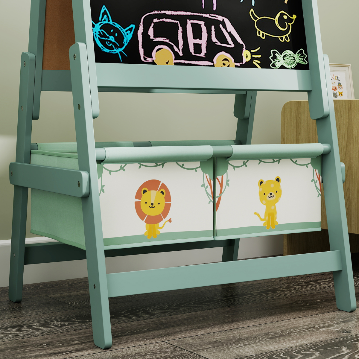 AIYAPLAY Kids Easel, Double-Sided Art Easel with Paper Roll