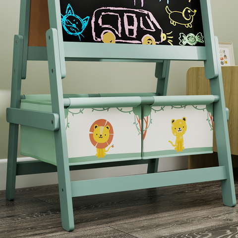 AIYAPLAY Kids Easel, Double-Sided Art Easel with Paper Roll