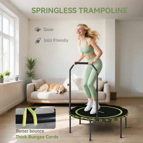 SPORTNOW Foldable Fitness Trampoline Rebounder with Handle