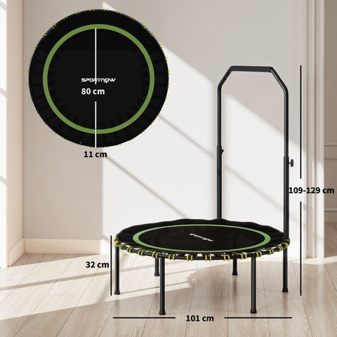 SPORTNOW Foldable Fitness Trampoline Rebounder with Handle