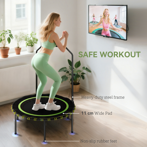 SPORTNOW Foldable Fitness Trampoline Rebounder with Handle