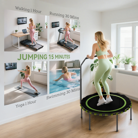 SPORTNOW Foldable Fitness Trampoline Rebounder with Handle