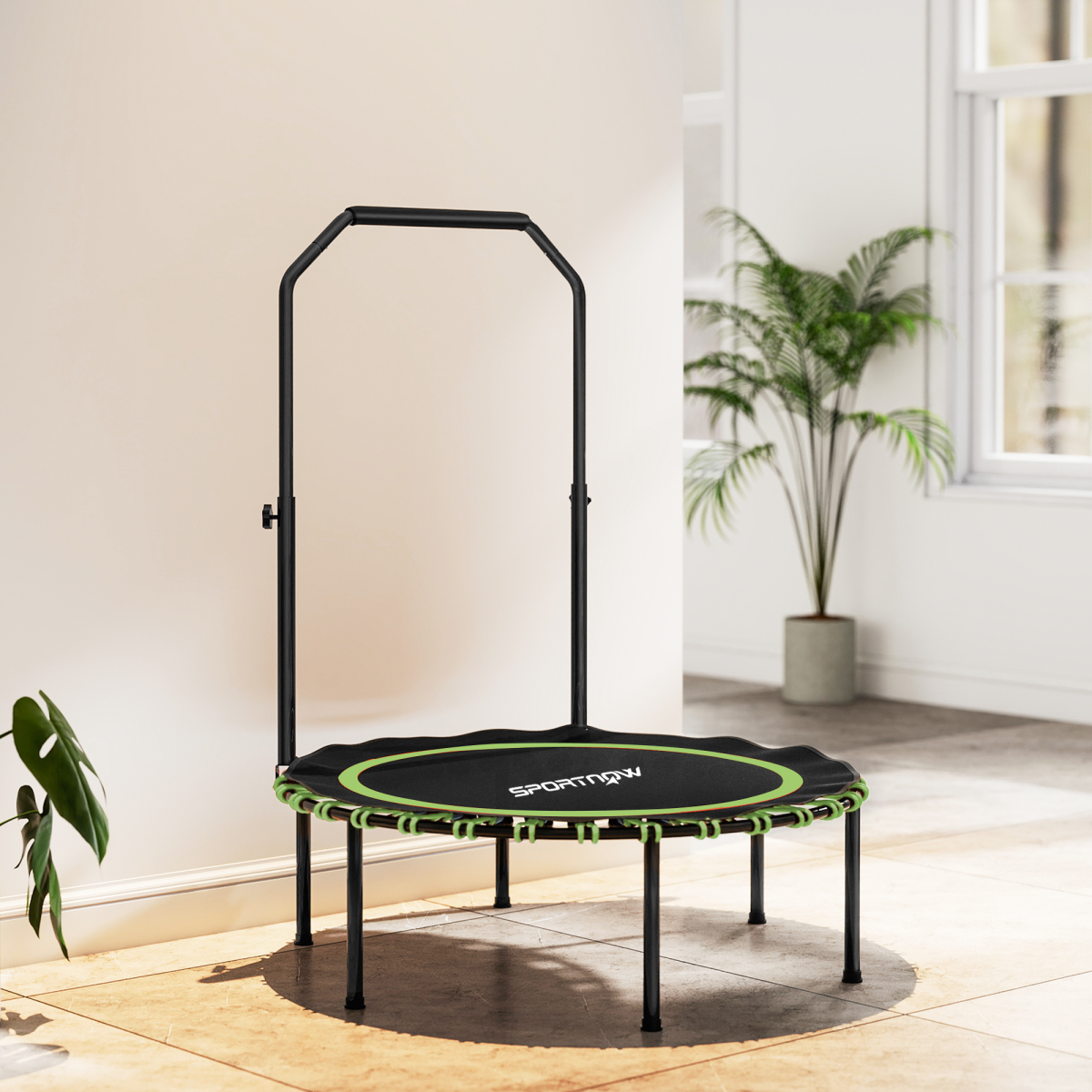 SPORTNOW Foldable Fitness Trampoline Rebounder with Handle