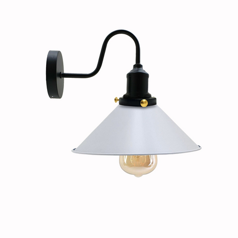 Vintage Industrial Wall Sconce – Cone Metal Shade with Bulb~3487