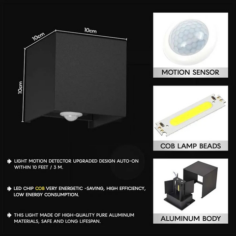 LED Outdoor Garden Wall Light with Sensor 10W | IP54~4495