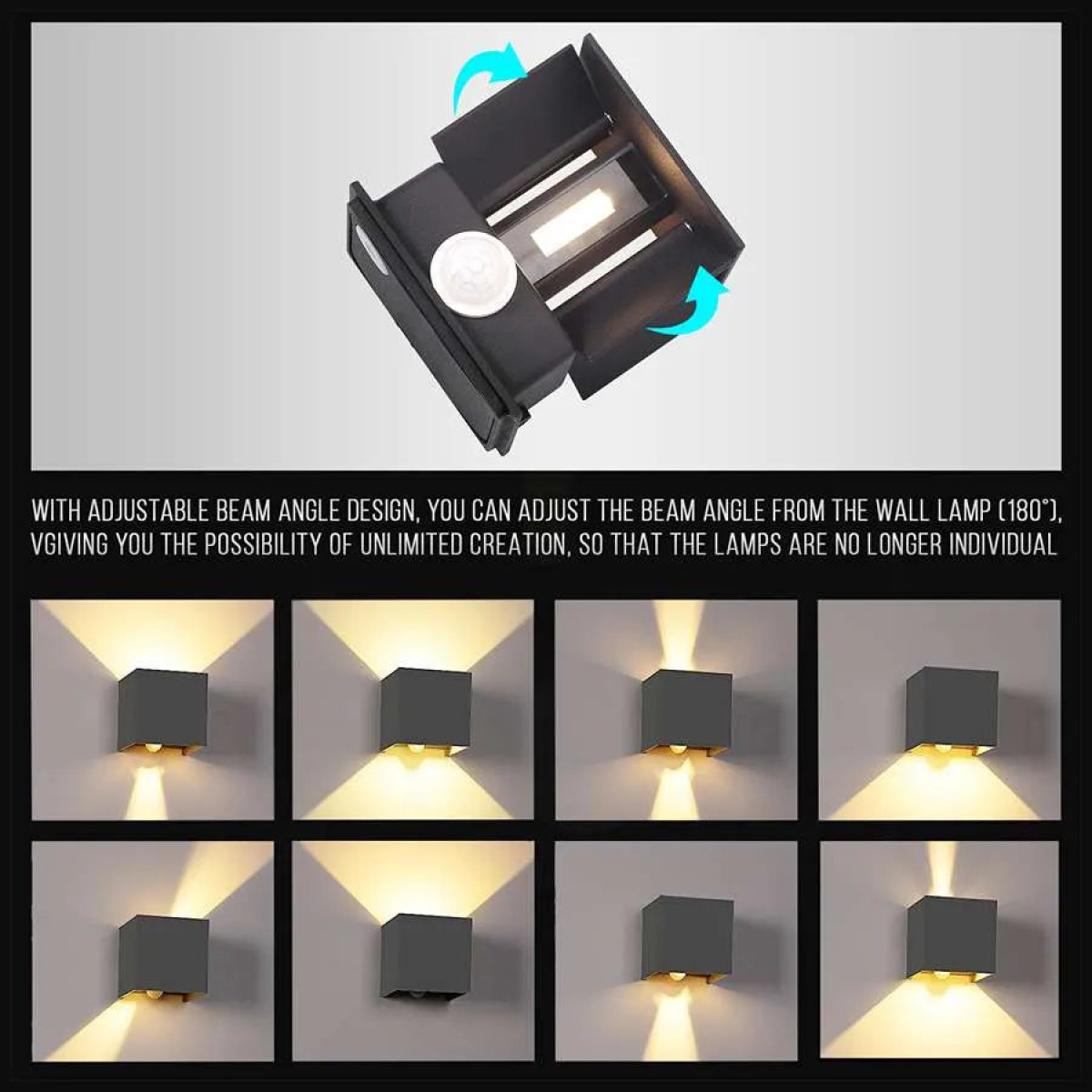 LED Outdoor Garden Wall Light with Sensor 10W | IP54~4495