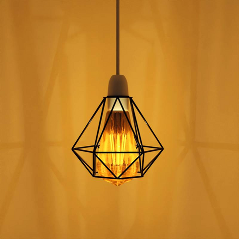 Black Diamond Metal Wire Cage Pendant E27 Ceiling Lampshade ~4768