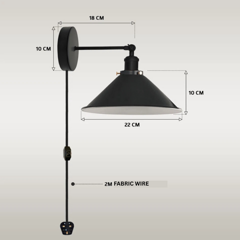 Cord plug in Wall light with Dimmer Switch ~2224