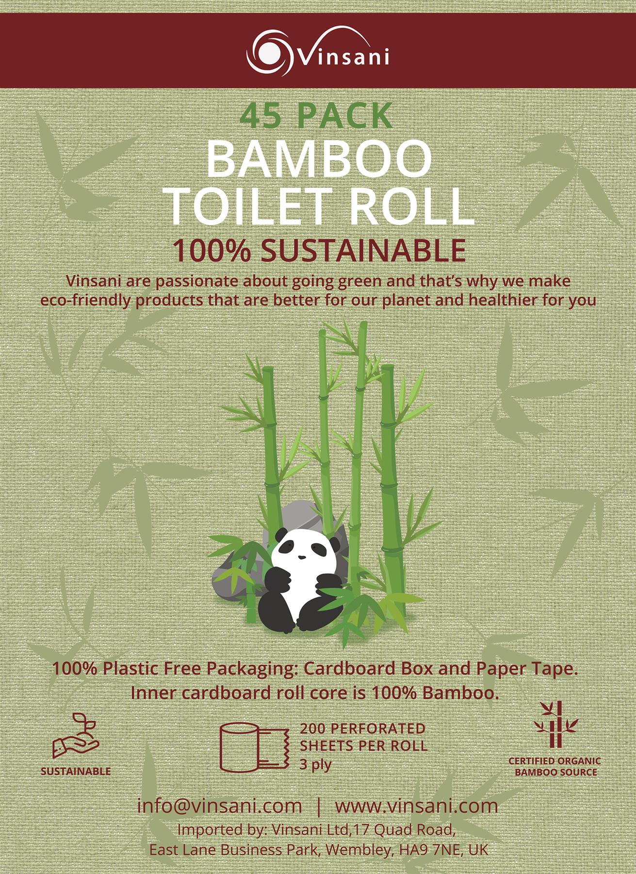 VINSANI BAMBOO TOILET ROLL 45