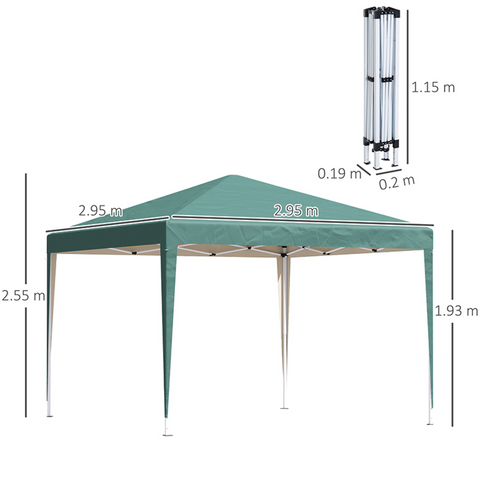 3x3m Garden Pop Up Gazebo Marquee Party Tent Wedding Canopy UV Protection